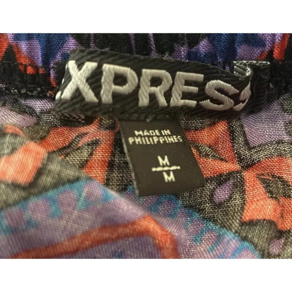 Express Multi Color Tribal Print Wide Leg Jumpsuit Womens Size Medium (555) - Picture 7 of 8